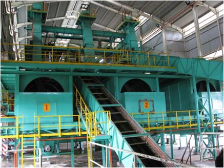 Station de battage des fruits de palme