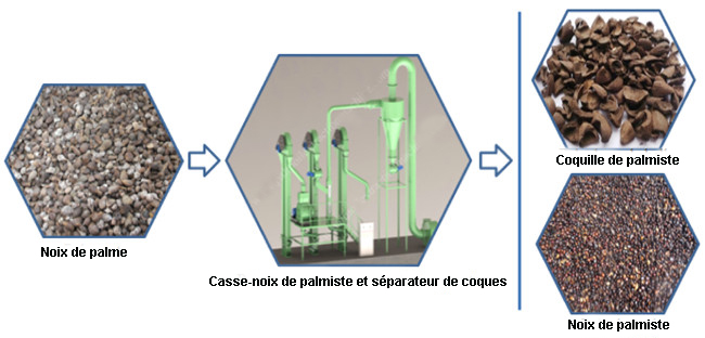 Machine de séparation des noix de palme