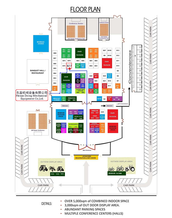 Site de la société QIE au salon international des machines agricoles d'Abuja