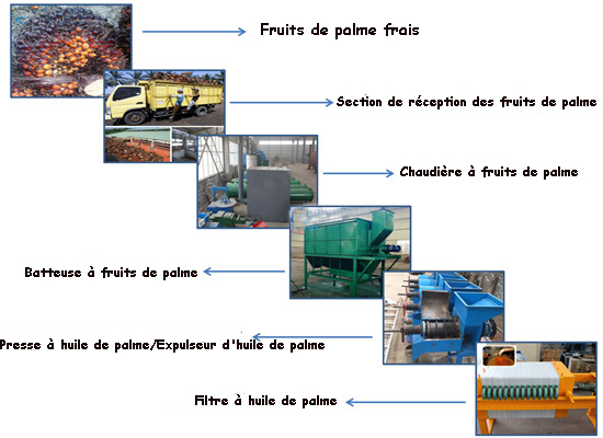 diagramme de flux de processus de l'huilerie de palme